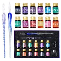 Glass Pen Dip Water Suit Crystal Pen Gift Box Student Handmade Creative Stationery Ink Pen Glass Dip Water Pen main image 2