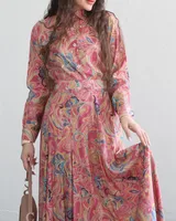 Women's Plant Flowers Leisure Suit Abaya sku image 4
