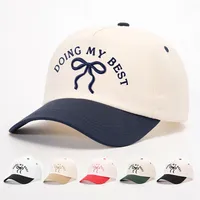 Unisex Casual Simple Style Streetwear Vocabulary Words/Name Bow Knot Embroidery Curved Eaves Baseball Cap main image 1