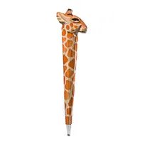 Giraffe Elephant Cute Cartoon Animal Pen Hand Carved Creative Wood Pen Wood Carving Pen DIY Gel Pen sku image 1