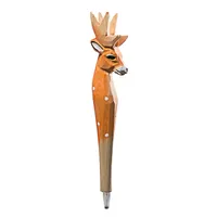 Giraffe Elephant Cute Cartoon Animal Pen Hand Carved Creative Wood Pen Wood Carving Pen DIY Gel Pen sku image 21