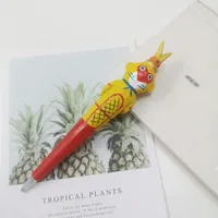 Giraffe Elephant Cute Cartoon Animal Pen Hand Carved Creative Wood Pen Wood Carving Pen DIY Gel Pen sku image 30