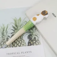 Giraffe Elephant Cute Cartoon Animal Pen Hand Carved Creative Wood Pen Wood Carving Pen DIY Gel Pen sku image 9