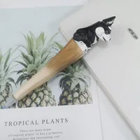 Giraffe Elephant Cute Cartoon Animal Pen Hand Carved Creative Wood Pen Wood Carving Pen DIY Gel Pen sku image 11