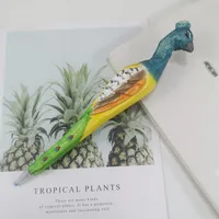 Giraffe Elephant Cute Cartoon Animal Pen Hand Carved Creative Wood Pen Wood Carving Pen DIY Gel Pen sku image 14