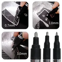 Transocean Multi Size Mirror Pen Reflective Paint Pen Chrome Plated Silver Plastic Rod Marker Pen Gundam High Light Electroplating Pen main image 1