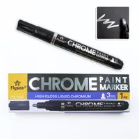 Transocean Multi Size Mirror Pen Reflective Paint Pen Chrome Plated Silver Plastic Rod Marker Pen Gundam High Light Electroplating Pen main image 2
