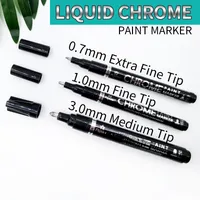 Transocean Multi Size Mirror Pen Reflective Paint Pen Chrome Plated Silver Plastic Rod Marker Pen Gundam High Light Electroplating Pen main image 3