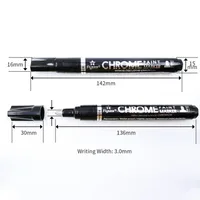 Transocean Multi Size Mirror Pen Reflective Paint Pen Chrome Plated Silver Plastic Rod Marker Pen Gundam High Light Electroplating Pen sku image 3