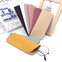 New Old Flower Glasses Bag Leather Knife Pocket Litchi Sunglasses Leather Case Thickened Glasses Leather Case main image 1