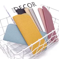 New Old Flower Glasses Bag Leather Knife Pocket Litchi Sunglasses Leather Case Thickened Glasses Leather Case main image 4