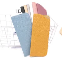 New Old Flower Glasses Bag Leather Knife Pocket Litchi Sunglasses Leather Case Thickened Glasses Leather Case main image 5