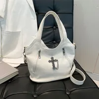 Women's Pu Leather Cross Streetwear Dumpling Shape Zipper Tote Bag main image 2