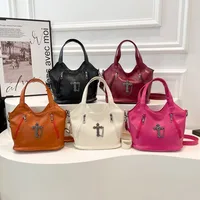 Women's Pu Leather Cross Streetwear Dumpling Shape Zipper Tote Bag main image 1