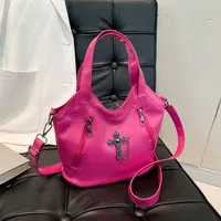 Women's Pu Leather Cross Streetwear Dumpling Shape Zipper Tote Bag sku image 4