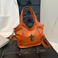 Women's Pu Leather Cross Streetwear Dumpling Shape Zipper Tote Bag sku image 5