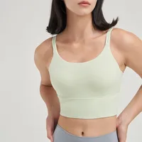 Fitness Sport Style Solid Color Nylon Naked Sense Strap Active Tops Vest sku image 4