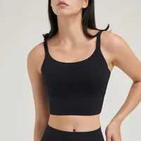 Fitness Sport Style Solid Color Nylon Naked Sense Strap Active Tops Vest sku image 8