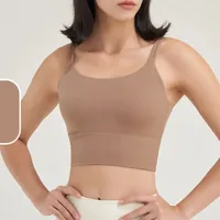 Fitness Sport Style Solid Color Nylon Naked Sense Strap Active Tops Vest sku image 14