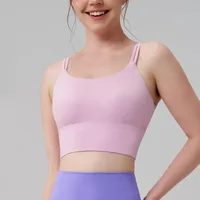 Fitness Sport Style Solid Color Nylon Naked Sense Strap Active Tops Vest sku image 17