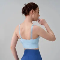 Fitness Sport Style Solid Color Nylon Naked Sense Strap Active Tops Vest sku image 22