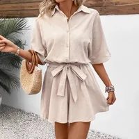 Women's Adults Half Sleeve Bodysuits Temperament Commuter Commute Style Solid Color main image 1