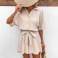 Women's Adults Half Sleeve Bodysuits Temperament Commuter Commute Style Solid Color main image 2