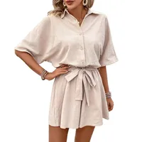 Women's Adults Half Sleeve Bodysuits Temperament Commuter Commute Style Solid Color main image 4