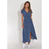 Women's Adults Lotus Leaf Skirt Temperament Commuter Urban Style V Neck Pullovers Lace-Up Short Sleeve Multicolor Maxi Long Dress Casual Party main image 2