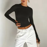 Women's Adults T-shirt Pullovers Long Sleeve T-Shirts Temperament Commuter Commute Style Solid Color main image 3