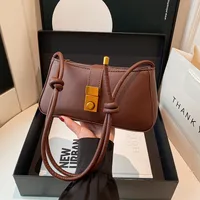 Women's Pu Leather Solid Color Streetwear Square Zipper Lock Clasp Shoulder Bag main image 2