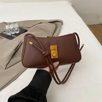 Women's Pu Leather Solid Color Streetwear Square Zipper Lock Clasp Shoulder Bag sku image 5