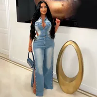 Women's Daily Casual Solid Color Full Length Hollow Out Jumpsuits main image 2