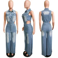 Women's Daily Casual Solid Color Full Length Hollow Out Jumpsuits main image 3