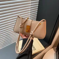 Women's Pu Leather Solid Color Streetwear Square Zipper Lock Clasp Shoulder Bag main image 3