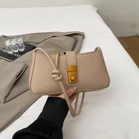 Women's Pu Leather Solid Color Streetwear Square Zipper Lock Clasp Shoulder Bag sku image 4