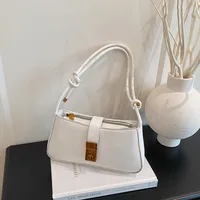 Women's Pu Leather Solid Color Streetwear Square Zipper Lock Clasp Shoulder Bag main image 5