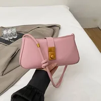 Women's Pu Leather Solid Color Streetwear Square Zipper Lock Clasp Shoulder Bag sku image 3