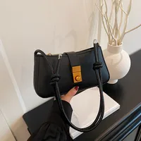 Women's Pu Leather Solid Color Streetwear Square Zipper Lock Clasp Shoulder Bag main image 6