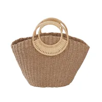 Women's Paper Solid Color Vacation Shell String Straw Bag main image 2
