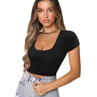 Women's T-shirt Short Sleeve T-Shirts Casual Sexy Solid Color main image 5