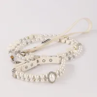 All Seasons Cute Pu Leather Imitation Pearl Geometric Leash Pet Collar main image 5