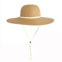 Women's Casual Style Basic Solid Color Big Eaves Straw Hat main image 1