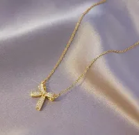 Elegant Four Leaf Clover Heart Shape Butterfly Titanium Steel Copper Plating Zircon Women's Pendant Necklace sku image 49