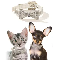 All Seasons Cute Sweet Pu Leather Colorful Bow Knot Pet Collar main image 1