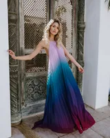 Women's Swing Dress Temperament Commuter British Style Neck Style Halter Neck Sleeveless Solid Color Maxi Long Dress Office Daily Date main image 1