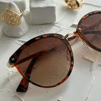 Retro Vacation Commute Solid Color Ac Oval Frame Full Frame Glasses main image 3