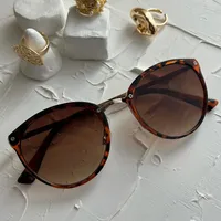 Retro Vacation Commute Solid Color Ac Oval Frame Full Frame Glasses main image 1