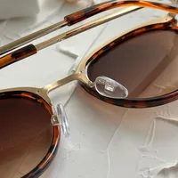Retro Vacation Commute Solid Color Ac Oval Frame Full Frame Glasses main image 4
