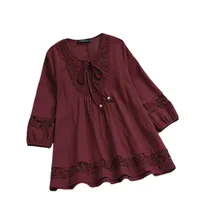 Women's Adults T-shirt Pullovers 3/4 Length Sleeve T-Shirts Temperament Commuter British Style Solid Color main image 5